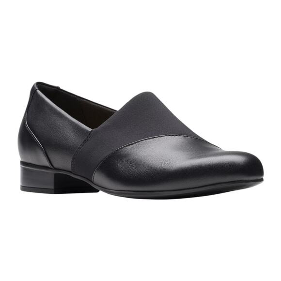 Clarks Women's Juliet Gem Leather Slip On Flats Black Size 8 - Picture 1 of 5